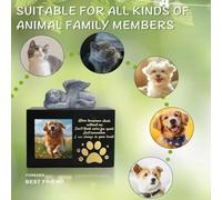 HIOPOIUYT Urne funéraire élégante en bois pour animal domestique avec motif empreintes de pattes - Figurine angélique pour les souvenirs - Boîte à cendres pour chats et chiens