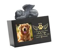HIOPOIUYT Urne funéraire en résine pour animaux de compagnie - Urne funéraire pour chiens et chats - Cadre photo funéraire pour commémorer les chats et les chiens