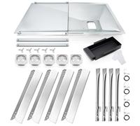 Hiorucet Ensemble de bac à graisse réglable et pièces de gril pour Nexgrill 4 brûleurs 720-0830H 720-0783E 720-0830A, bac à graisse avec récupérateur, plaques chauffantes, tubes de brûleur et