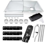 Hiorucet Pièces de rechange pour barbecue à gaz Dyna Glo DGH450CRP, bac d'égouttement DGH450CRP, plaques chauffantes, tubes de brûleur pour pièces de rechange pour barbecue DGH450CRP, bac à graisse de