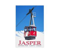 HIOUASGF Poster sur toile Jasper National Park Ski - Décoration murale pour salon, chambre à coucher - 20 x 30 cm