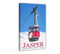 HIOUASGF Poster sur toile Jasper National Park Ski - Décoration pour chambre à coucher, bureau, chambre - Cadeau - 20 x 30 cm
