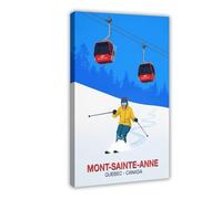 HIOUASGF Poster sur toile Mont-Sainte-Anne - Décoration pour chambre à coucher, bureau, chambre, cadeau (60 x 90 cm)