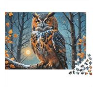Hiouf dans la forêt d'automne Puzzle 1000 Pièces Papier Écologique pour Enfants, Puzzle Relaxation Mentale, Amusement Après École, Puzzle Top Noté Rapport Qualité-Prix 52x38cm/1000pcs
