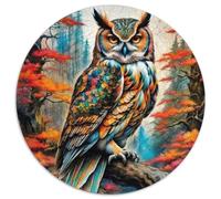 Hiouf Puzzle 1000 Pièces Jeu Cadeau Unique Oiseau de Proie Puzzle Rond DIY pour Adultes Et Enfants1000pcs (67.5x67.5cm)
