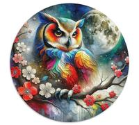 Hiouf Puzzle 1000 Pièces Jeu Cadeau Unique Oiseau de Proie Puzzle Ronds DIY pour Adultes Et Enfants1000pcs (67.5x67.5cm)