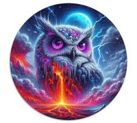 Hiouf Puzzle De 1000 Pièces Jeu Cadeau Unique Oiseau de Proie Puzzle Rond DIY Adultes Et Enfants À Partir De 12 Ans1000pcs (67.5x67.5cm)