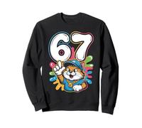 Hip Cat 67 Six Seven Street Style Cool Feline Design Sweatshirt