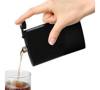 Hip Flask For Liquor Men | 6 7 8 oz Small Steel Black Flasks Men Women,Lightweight Wine Container With Never Lose Metal Cap For Wedding Party Gift, Outdoor Activities