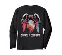 Hip Hop Ange Vintage Edgy Y2K Backprint Streetwear Angel Manche Longue