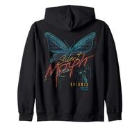 Hip Hop Backprint Streetwear Vintage Mite Butterfly Papillon Sweat à Capuche