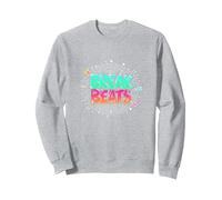 Hip Hop Break Beats Retro Graffiti Style Musique Art Sweatshirt, Unisexe pour Adultes, Gris Chiné, M