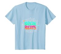 Hip Hop Break Beats Retro Graffiti Style Musique Art T-Shirt, Enfant, Bleu Céleste, 3 Ans