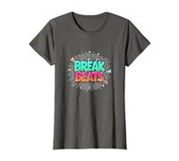 Hip Hop Break Beats Retro Graffiti Style Musique Art T-Shirt, Femme, Asphalte, M