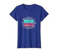 Hip Hop Break Beats Retro Graffiti Style Musique Art T-Shirt, Femme, Bleu Royal, S