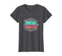 Hip Hop Break Beats Retro Graffiti Style Musique Art T-Shirt, Femme, Chiné Foncé, XL