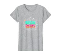 Hip Hop Break Beats Retro Graffiti Style Musique Art T-Shirt, Femme, Gris Chiné, M