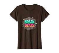 Hip Hop Break Beats Retro Graffiti Style Musique Art T-Shirt, Femme, Marron, 3XL