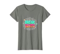 Hip Hop Break Beats Retro Graffiti Style Musique Art T-Shirt, Femme, Vert Kaki chiné, 3XL