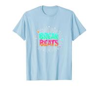 Hip Hop Break Beats Retro Graffiti Style Musique Art T-Shirt, Homme, Bleu Céleste, M