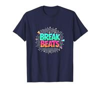 Hip Hop Break Beats Retro Graffiti Style Musique Art T-Shirt, Homme, Bleu Marine, 3XL