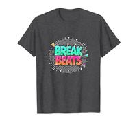 Hip Hop Break Beats Retro Graffiti Style Musique Art T-Shirt, Homme, Chiné Foncé, 5XL