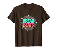 Hip Hop Break Beats Retro Graffiti Style Musique Art T-Shirt, Homme, Marron, 3XL