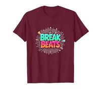 Hip Hop Break Beats Retro Graffiti Style Musique Art T-Shirt, Homme, Marron, S