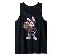 Hip Hop Bunny Boombox Retro années 80 90 Streetwear Lapin Débardeur