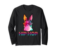 Hip Hop Bunny with Sunglasses Cute Easter Funny Rabbit Lover Manche Longue
