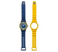 HIP HOP, Collection Master, Montre homme, bracelet en silicone interchangeable, boîtier 41 mm, résistant à l'eau jusqu'à 50 m, longueur réglable jusqu'à 19 cm, Bleu, Jaune, 41, Moderne