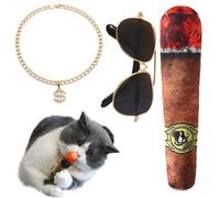 Hip Hop Costume for Cats, Pet Dress Up Set, Cat Dog Necklace and Sunglasses, Pet Cosplay Costumes, Puppy Small Medium Dogs Cats, Dog Cosplay Costume, Hip Hop Pet Outfit, Pet Dress Up Accessories