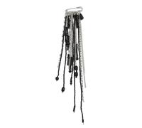 Hip Hop Crystal Bead Tassel Chain Brooch Pin | 6.3x2.3 Inch Fashion Suit Lapel Accessory | Iridescent Rhinestone Statement Pendant For Jackets | Ins Style Dangle Breastpin Bling