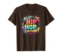 Hip Hop Culture Vibrant Urban Beat pour Les Hommes Amateurs de Musique T-Shirt, Homme, Marron, 3XL