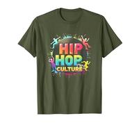 Hip Hop Culture Vibrant Urban Beat pour Les Hommes Amateurs de Musique T-Shirt, Homme, Olive, XL