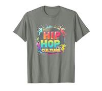 Hip Hop Culture Vibrant Urban Beat pour Les Hommes Amateurs de Musique T-Shirt, Homme, Vert Kaki chiné, L
