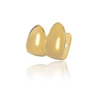 Hip Hop Dents Grill Set Double Caps Or Color Plated Grillz Halloween Cosplay Party Rapper Cadeau pour Les Hommes et Les Femmes,d'or