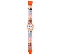 Hip Hop Women's Dream Watch in Color Dial Mono -Color White Collor Movement Mouvement Uniquement - Quartz 3H et Sliconie avec Tissu Multicolore HWU1138