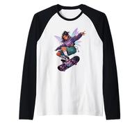Hip Hop Fairy Skateboarder B-Girl Skateboard Manche Raglan