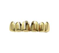 Hip Hop Gold Plaqué Grillz - Bouchons De Dents En Or Brillant, Ensemble Grillz Plaqué Cuivre | Dents Grillz Supérieures Et Inférieures Pour Cosplay, Bijoux Grillz Dorés Pour Hommes,Pour