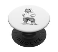 Hip Hop Hippo en Sweat à Capuche et Lunettes de Soleil Swag Funny PopSockets PopGrip Adhésif