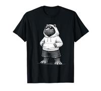 Hip Hop Hippo en Sweat à Capuche et Lunettes de Soleil Swag T-Shirt