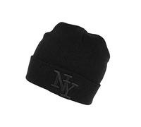 Hip Hop Honour Bonnet New York Noir à Revers Tendance en Laine Douce Nevy - Taille Unique - Noir