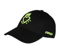 Hip Hop Honour Casquette Coeur Verte Fluo et Noire Strass Couronne Baseball Crown - Taille Unique - Vert