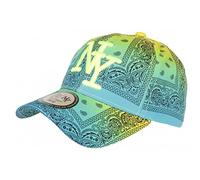 Hip Hop Honour Casquette Enfant Bandana Bleue et Jaune Fluo NY Baseball de 7 à 11 Ans - Taille Unique - Bleu