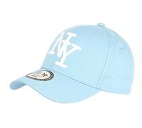 Hip Hop Honour Casquette Enfant Bleu Clair et Blanche NY Baseball Wazzy de 7 a 11 Ans - Taille Unique - Bleu