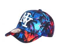 Hip Hop Honour Casquette Enfant Bleue Orange Palmiers NY Baseball Bora 7 a 12 Ans - Taille Unique - Bleu