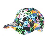 Hip Hop Honour Casquette Enfant Noire Fleurs Bleues Tropicales Baseball NY Phuket de 7 a 12 Ans - Taille Unique - Noir