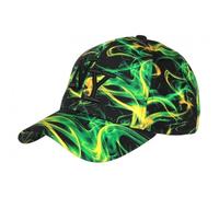 Hip Hop Honour Casquette Enfant NY Verte Effet Flamme Jaune - Fille Garçon 7 a 12 Ans - Taille Unique - Vert