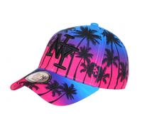 Hip Hop Honour Casquette Enfant Rose et Bleue Palmiers NY Baseball Bora 7 a 12 Ans - Taille Unique - Rose